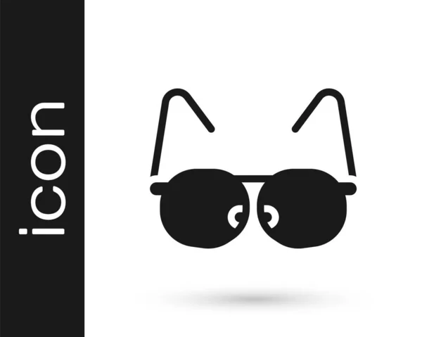 Icono Gafas Negras Aisladas Sobre Fondo Blanco Símbolo Marco Gafas — Vector de stock