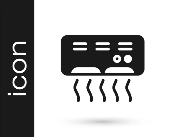 Schwarzes Symbol Der Klimaanlage Isoliert Auf Weißem Hintergrund Split System — Stockvektor