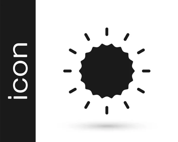 Μαύρο Εικονίδιο Ήλιου Απομονωμένο Λευκό Φόντο Διάνυσμα — Διανυσματικό Αρχείο
