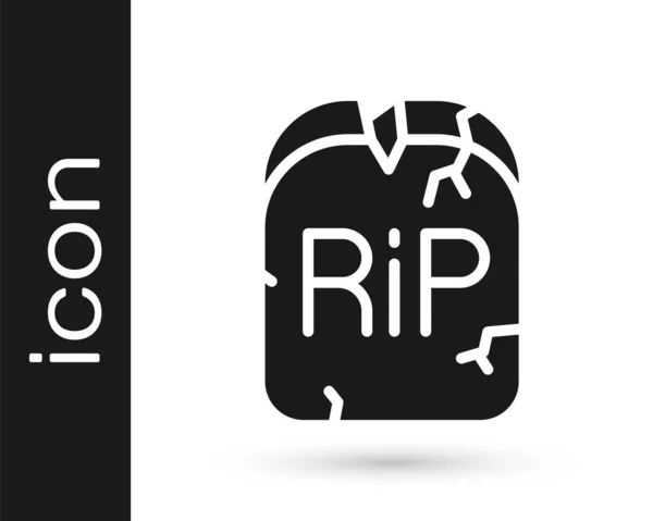 สานส Rip ยนอย บนไอคอนท แยกจากพ นหล ขาว ไอคอนหล มศพ นฮาโลว — ภาพเวกเตอร์สต็อก