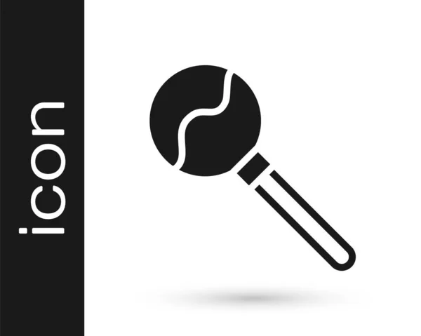 Black Lollipop Icon Isolated White Background Food Delicious Symbol Happy — 스톡 벡터