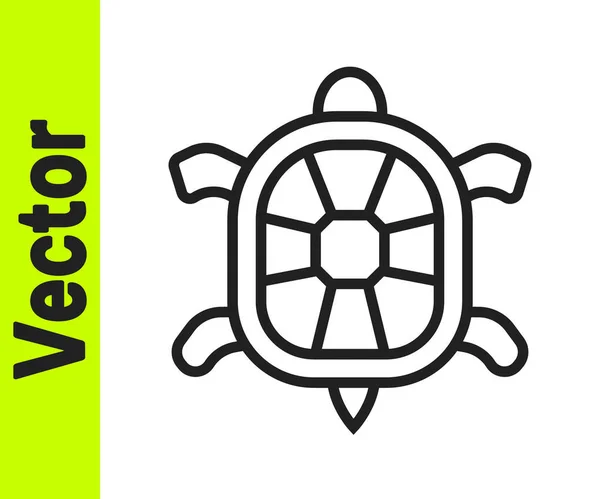 Sort Linje Skildpadde Ikon Isoleret Hvid Baggrund Vektor – Stock-vektor