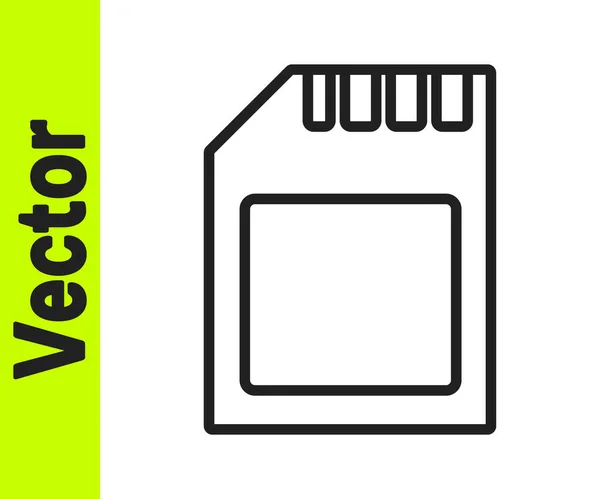 Black Line Karte Symbol Isoliert Auf Weißem Hintergrund Speicherkarte Adapter — Stockvektor