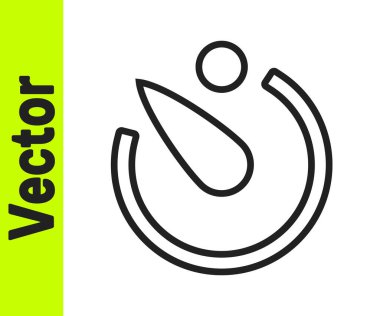 Siyah çizgi kamera zamanlayıcısı simgesi beyaz arkaplanda izole edildi. Fotoğrafa maruz kalma. Kronometre kronometresi. Vektör.