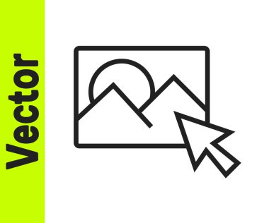 Siyah çizgi Fotoğraf rötuşlama simgesi beyaz arkaplanda izole edildi. Fotoğrafçı, fotoğrafçılık, rötuş ikonu. Vektör.