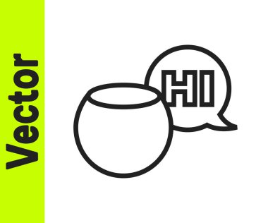 Siyah çizgi ses yardımcısı simgesi beyaz arkaplanda izole edildi. Ses kontrol arayüzü akıllı hoparlör. Vektör.