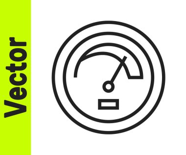 Beyaz arkaplanda siyah çizgi hız göstergesi simgesi izole edildi. Vektör.