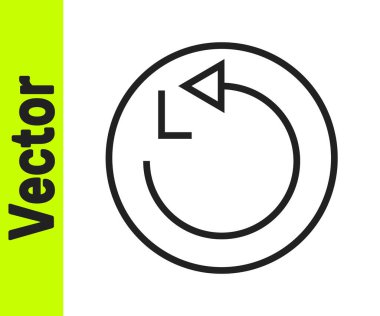 Siyah çizgi yarıçapı simgesi beyaz arkaplanda izole edildi. Vektör.