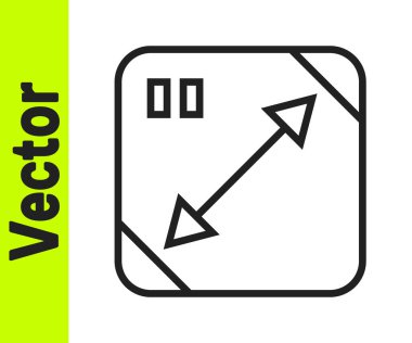 Siyah çizgi çapraz ölçüm simgesi beyaz arkaplanda izole edildi. Vektör.