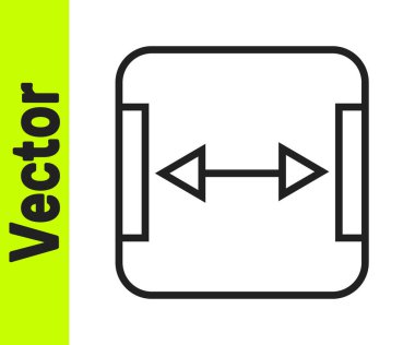 Siyah çizgi alan ölçüm simgesi beyaz arkaplanda izole edildi. Vektör.