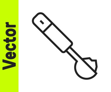 Siyah çizgi ölçme kaşığı simgesi beyaz arkaplanda izole edildi. Vektör.