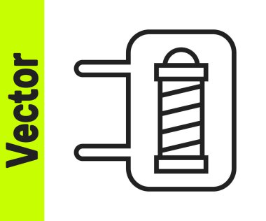 Siyah çizgi klasik berber dükkânı ikonu beyaz arka planda izole edilmiş. Berber dükkanı direği sembolü. Vektör.