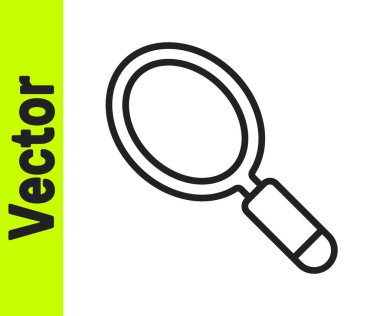 Siyah çizgili el ayna simgesi beyaz arkaplanda izole edildi. Vektör.