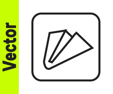 Siyah çizgi kağıttan uçak simgesi beyaz arkaplanda izole edildi. Vektör.