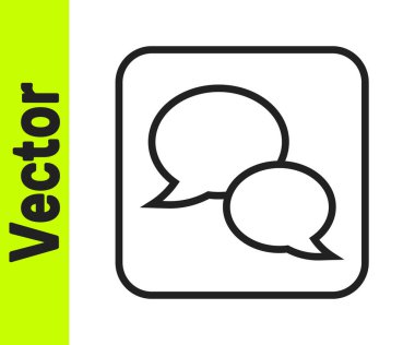 Siyah çizgi konuşma balonu sohbet simgesi beyaz arkaplanda izole edildi. İleti simgesi. İletişim ya da yorum sohbet sembolü. Vektör.