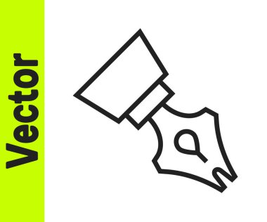 Siyah çizgi Çeşme kalem ucu simgesi beyaz arkaplanda izole edildi. Kalem aleti işareti. Vektör.