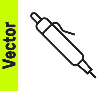 Beyaz arkaplanda siyah çizgi kalem simgesi izole edildi. Vektör.