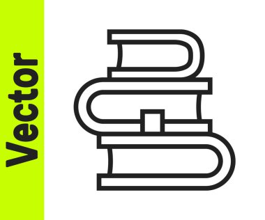 Siyah çizgi kitap simgesi beyaz arkaplanda izole edildi. Vektör.