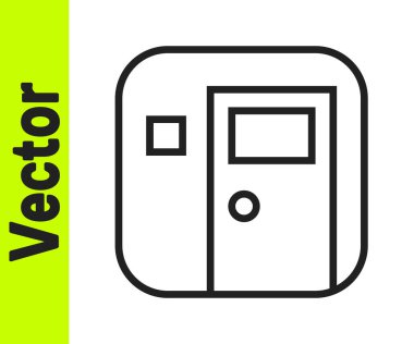 Siyah çizgi okul sınıfı simgesi beyaz arkaplanda izole edilmiş. Okul konseptine geri dönelim. Vektör.