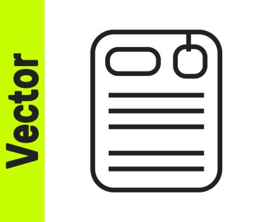 Beyaz arkaplanda siyah çizgi dosya dizin simgesi izole edildi. Vektör.