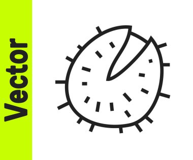 Siyah çizgi Kestane simgesi beyaz arkaplanda izole edildi. Dikenli ve sert kestane. Vektör.