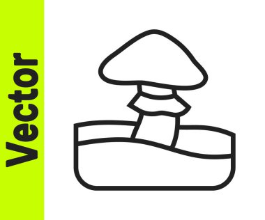 Siyah çizgi mantar ikonu beyaz arkaplanda izole edildi. Vektör.