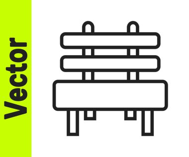 Siyah çizgi Bench simgesi beyaz arkaplanda izole edildi. Vektör.