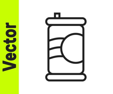 Siyah çizgi Soda kutusu beyaz arkaplanda izole edilmiş. Vektör.