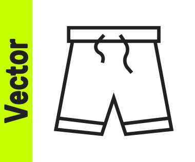 Siyah çizgi yüzme şortu beyaz arkaplanda izole edilmiş. Vektör.