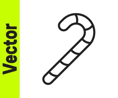 Beyaz arka planda izole edilmiş çizgili siyah çizgi Noel şekerleme çubuğu. Mutlu Cadılar Bayramı Partisi. Vektör.