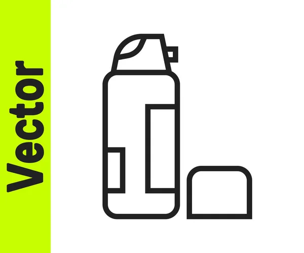 Zwarte Lijn Scheergel Schuim Pictogram Geïsoleerd Witte Achtergrond Scheerschuim Vector — Stockvector