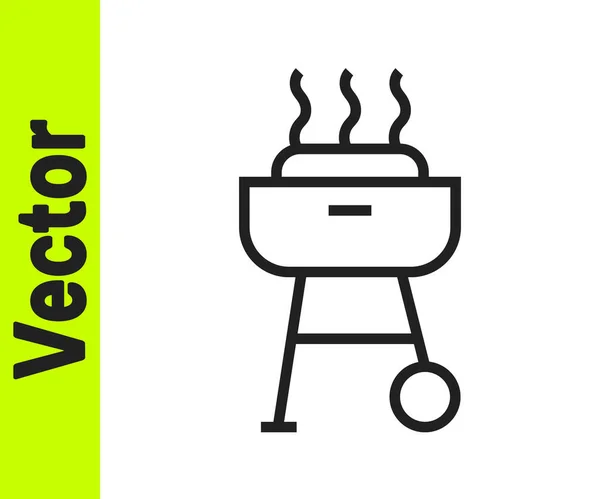 Icono Parrilla Black Line Barbecue Aislado Sobre Fondo Blanco Fiesta — Vector de stock