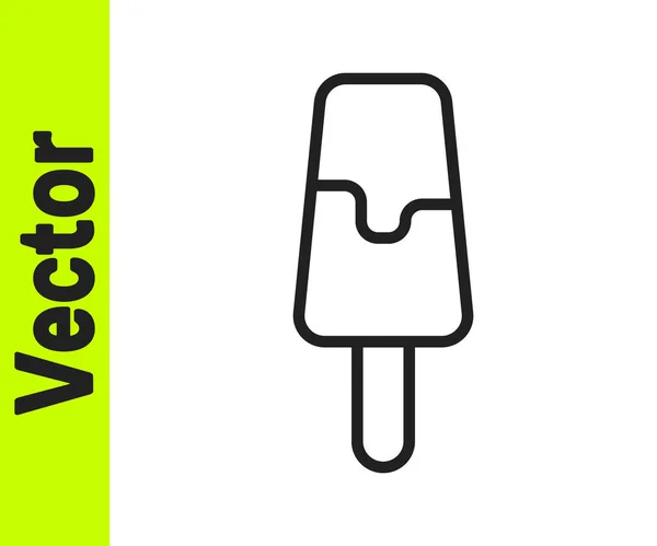Black Line Ice Cream Symbol Isoliert Auf Weißem Hintergrund Süßes — Stockvektor