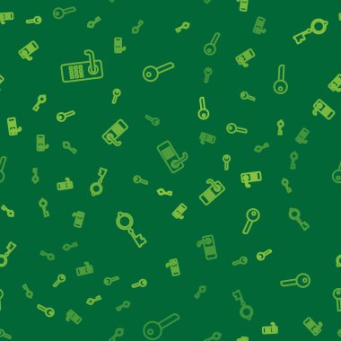 Dijital kapı kilidini ayarlayın, Eski anahtar ve anahtar pürüzsüz desende. Vektör