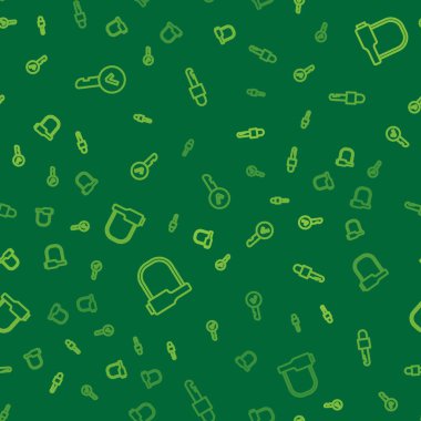 Hat anahtarını, bisiklet kilidini ve kilitlenmiş anahtarı kusursuz şablona ayarla. Vektör