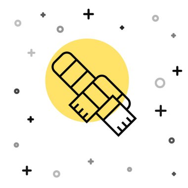 Siyah çizgi eşarp simgesi beyaz arkaplanda izole edildi. Rastgele dinamik şekiller. Vektör.