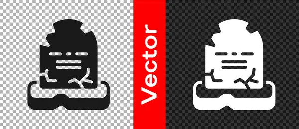 Schwarzer Grabstein Mit Darauf Geschriebenem Rip Symbol Auf Transparentem Hintergrund — Stockvektor