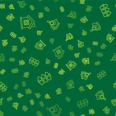 Hat House, bahçe çitleri ahşap ve arama evi kusursuz desenli. Vektör