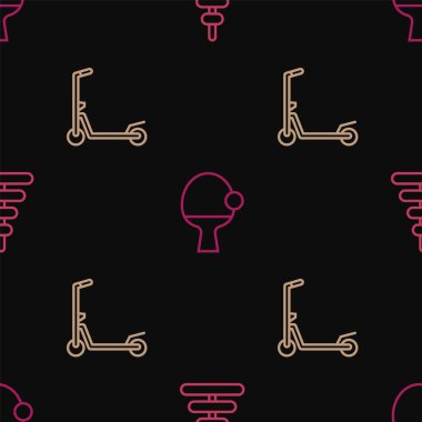 Piramit oyuncağını, Scooter 'ı, raketi ve topu kusursuz bir şekilde ayarla. Vektör