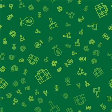 Çizgi konum yasası, evrak çantası ve Yargıç Tokmak 'ı kusursuz düzene sokun. Vektör