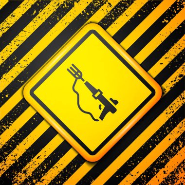 Sarı zıpkın ikonu izole edilmiş. Suyun altında balık yakalamak için balıkçılık üreticileri. Su altı ekipmanları. Uyarı işareti. Vektör.