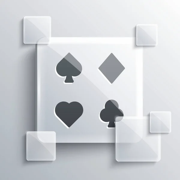 Baraja Gris Cartas Icono Aislado Sobre Fondo Gris Juego Casino — Vector de stock