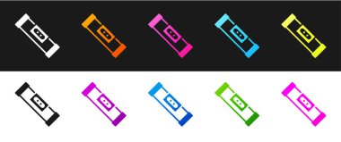 Yapılandırma balon düzeyi simgesini siyah ve beyaz arkaplanda izole et. Supaslar, ölçüm aletleri, ölçüm aletleri. Vektör.