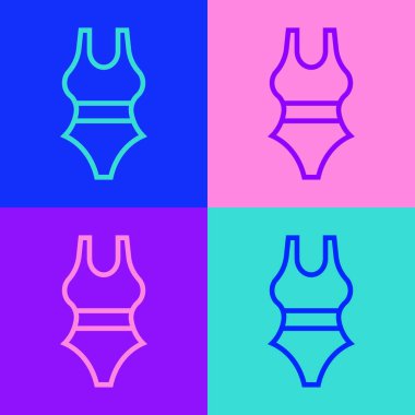 Pop sanat çizgisi mayo ikonu renk arkaplanında izole edildi. Vektör.