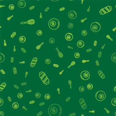 Mutfak çırpıcısını, dikiş ipliğini makaraya, bilardo topunu da dikişsiz desene ayarlayın. Vektör