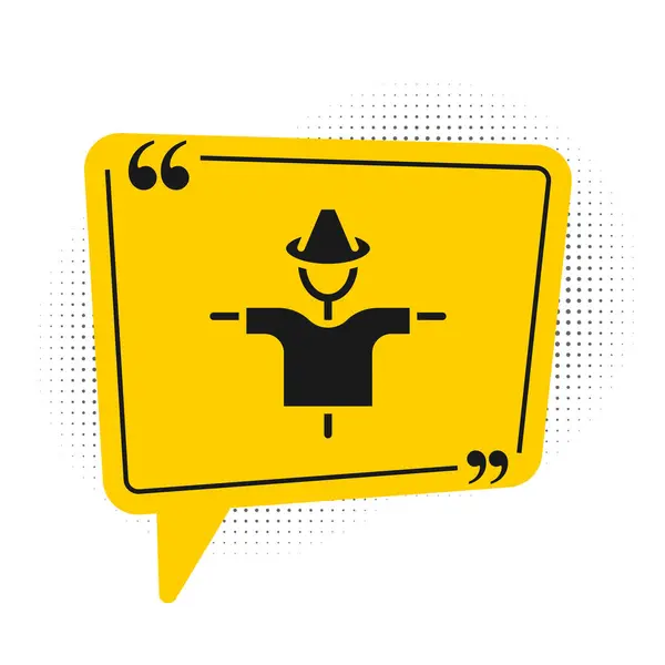 Ікона Чорної Прокатки Ізольована Білому Тлі Жовтий Символ Бульбашки Мови — стоковий вектор