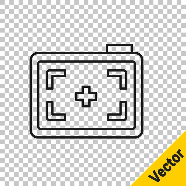Schwarze Linie Fotokamera Symbol Isoliert Auf Transparentem Hintergrund Fotokamera Digitale — Stockvektor