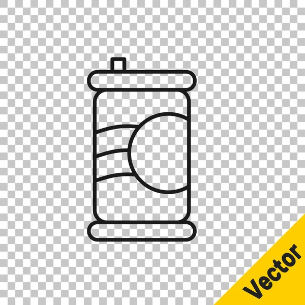 Черная Линия Сода Иконка Изолированы Прозрачном Фоне Вектор — стоковый вектор