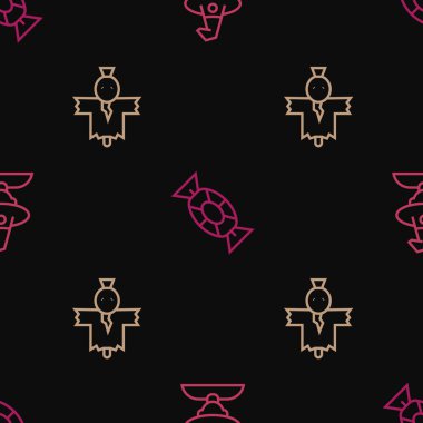 Cadı, Korkuluk ve Şeker hattını kusursuz bir şekilde ayarlayın. Vektör