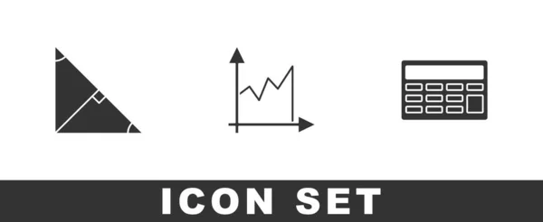 Definir Bisector Ângulo Triângulo Gráfico Cronograma Gráfico Diagrama Ícone Calculadora — Vetor de Stock